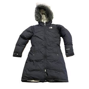 Vintage The North Face Womens Black Hyvent Faux Fur Goose Down Jacket Size S